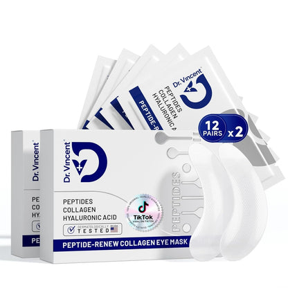 Peptide Under Eye Patches  for Bags Treatment  Wrinkles 24 Pairs