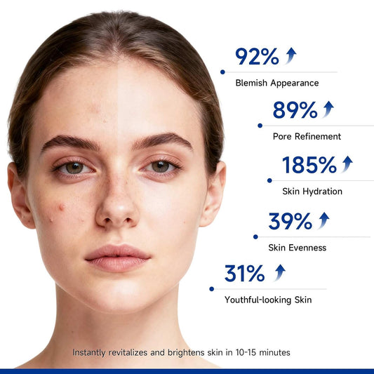 Blue Clay Mask for Face Pore Cleansing Mask with Brush for All Skin Types